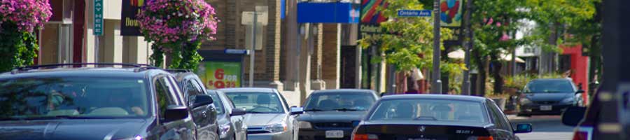 Downtown businesses and streetscaping