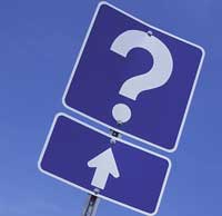 Question mark road sign