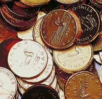 Canadian Loonies scattered