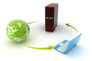 Computer Tower, Laptop and Globe
