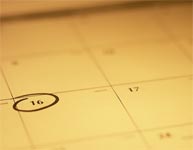a page out of a calendar with a date circled
