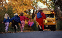 Girl on a school bus