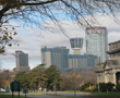 City skyline from the ground