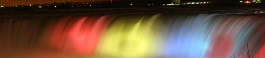 The Niagara Falls at night