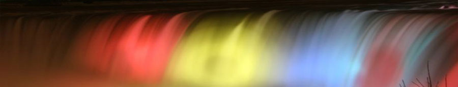 The Falls at night under lights