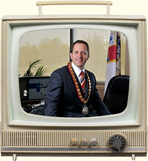 Mayor Diodati on Television screen