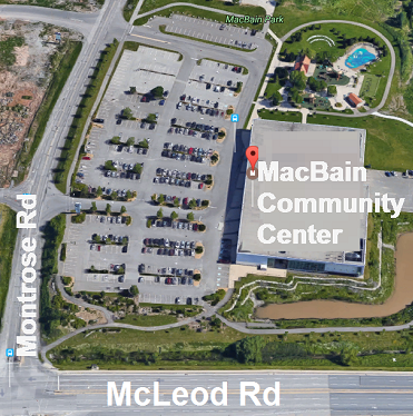 Aerial map of MacBain Community Center, 7150 Montrose Road