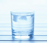 Glass with water in it