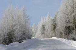 Snow covered road image