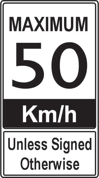 50km/h Sign