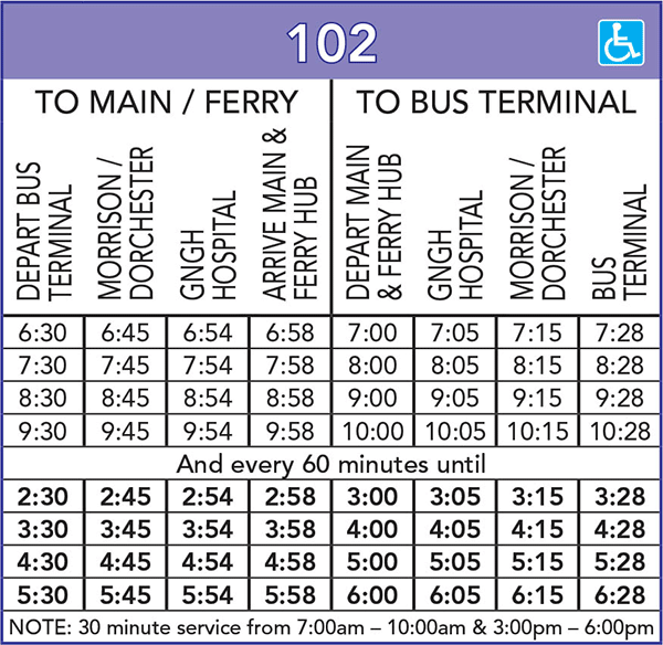 Route 102 Schedule