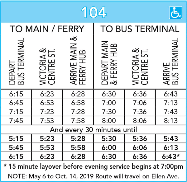 Route 104 Schedule
