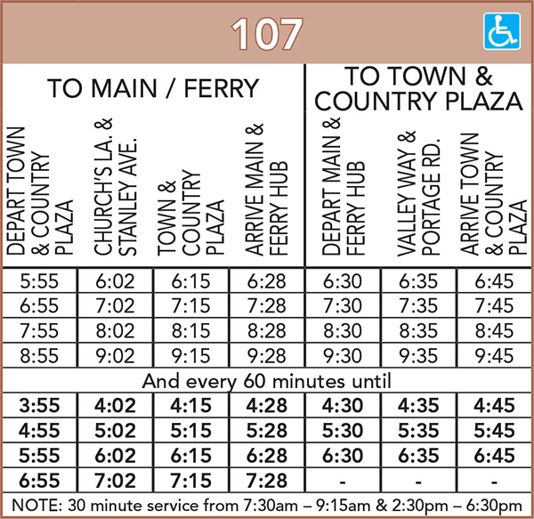 Route 107 Schedule