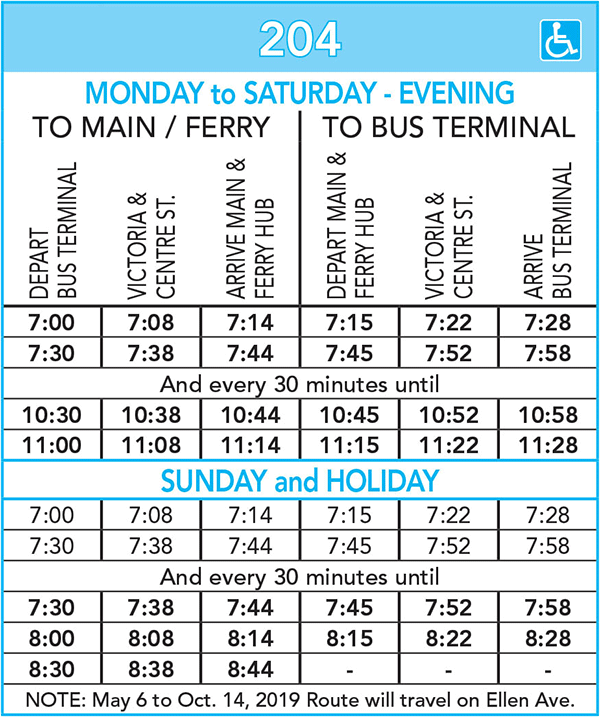 Route 204 Schedule